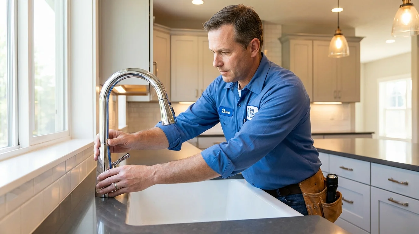 Kitchen faucet installation by Johns Plumbing LLC in Greensboro